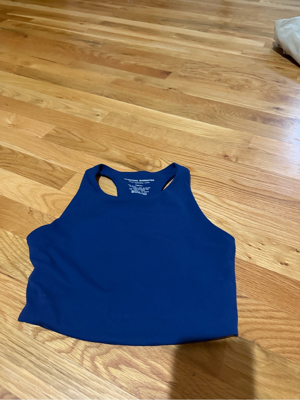 Spiritual Gangster Deep Blue Racerback Crop Tank